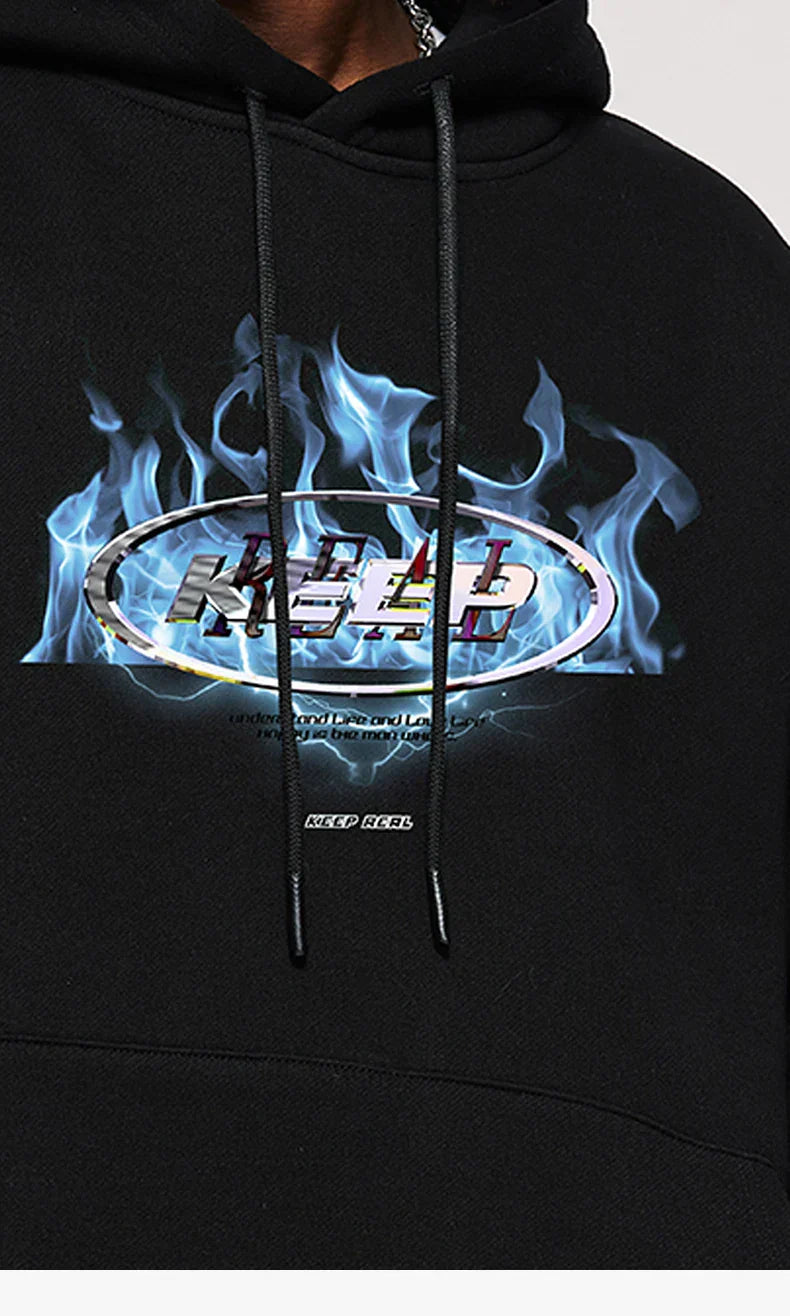 Fire Wave Graphic Hoodie