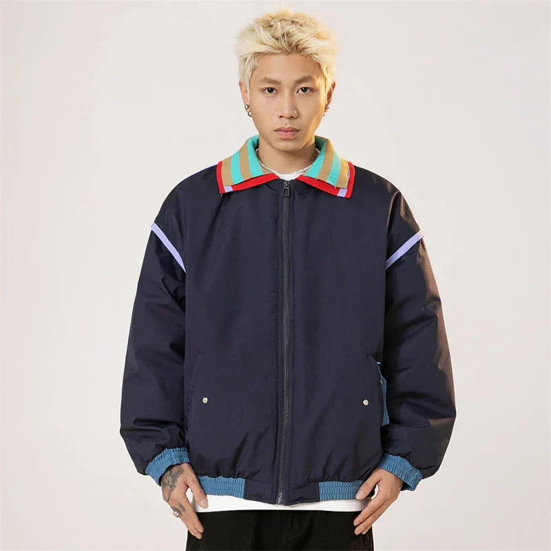 Y2k Vintage Strips Windbreaker Jacket