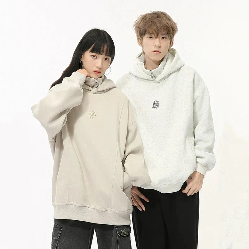 Embroidery S Solid Color Hoodie