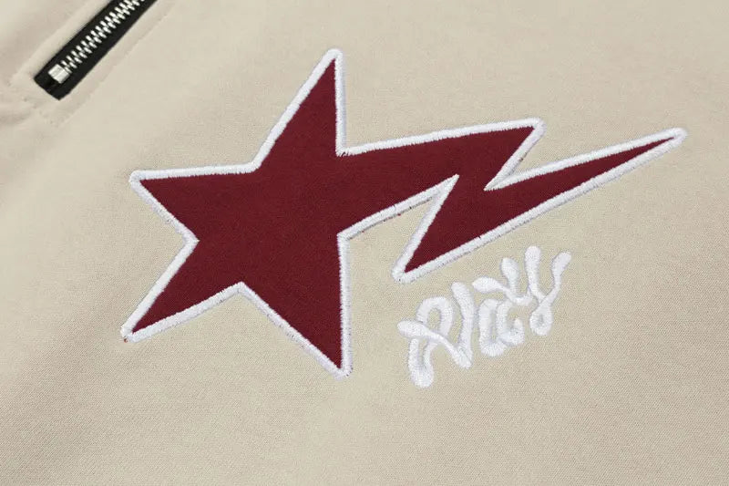 Loose Star Embroidery Hoodie