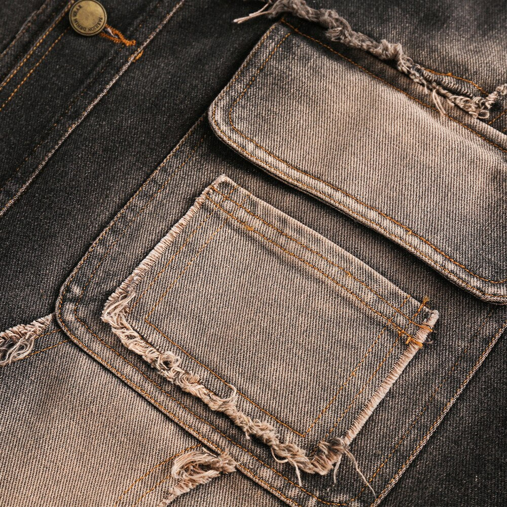 Washed Tie-dye Denim Jacket