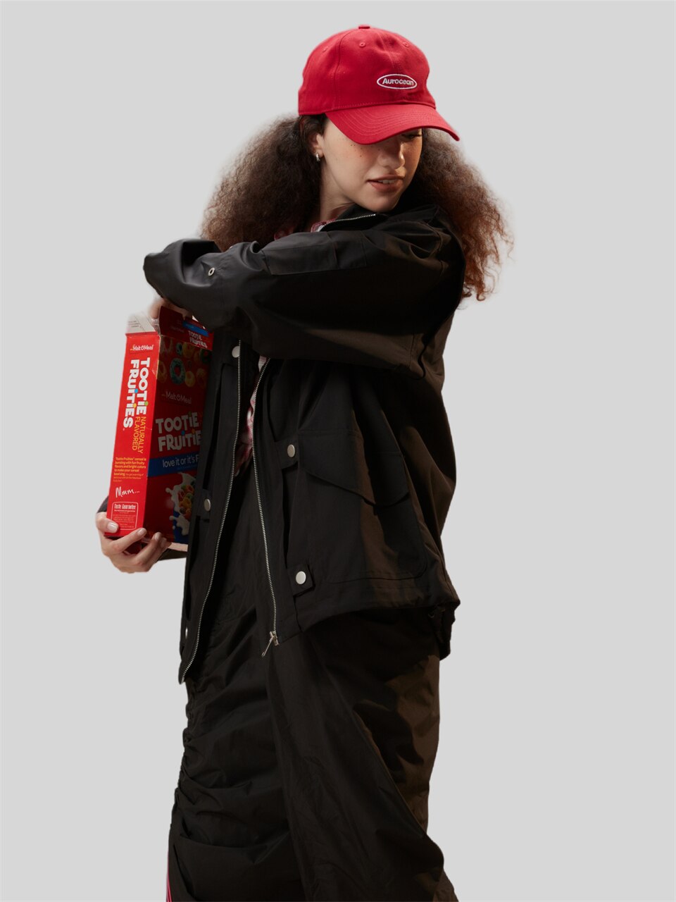 Black Zip-up Denim Jacket