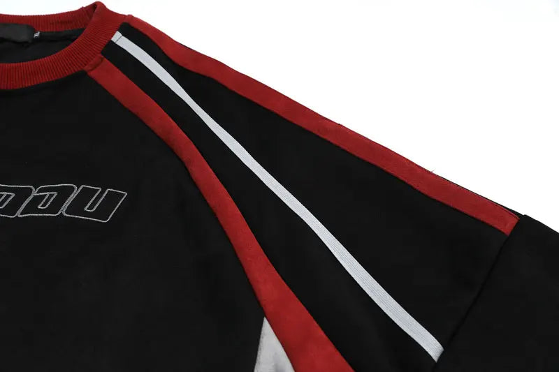 Retro Embroidery Patchwork Sweatshirt