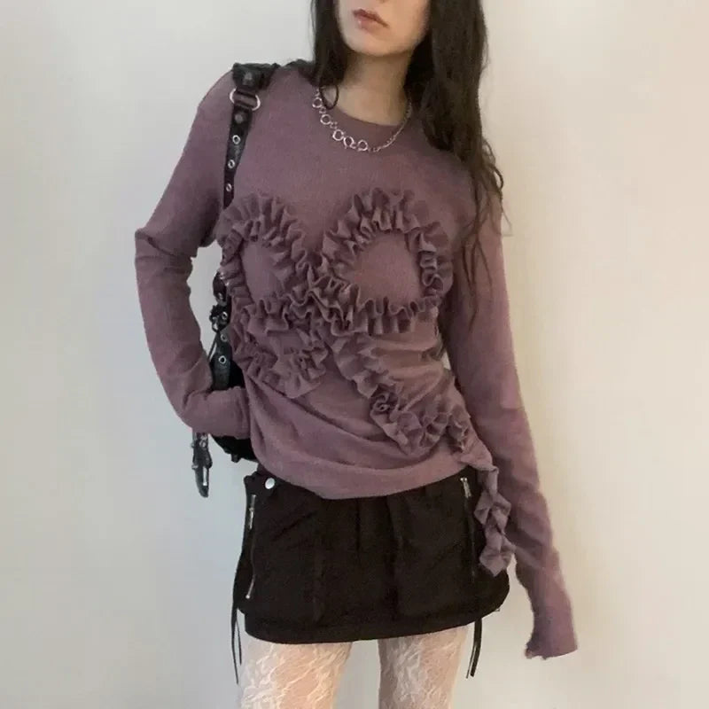 Vintage Grunge Aesthetic Knitted Top