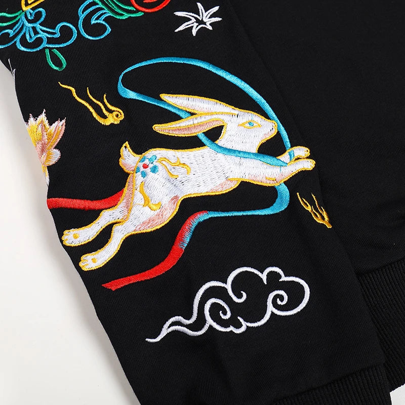 Oversized Chinese Embroidery Sweatshirt