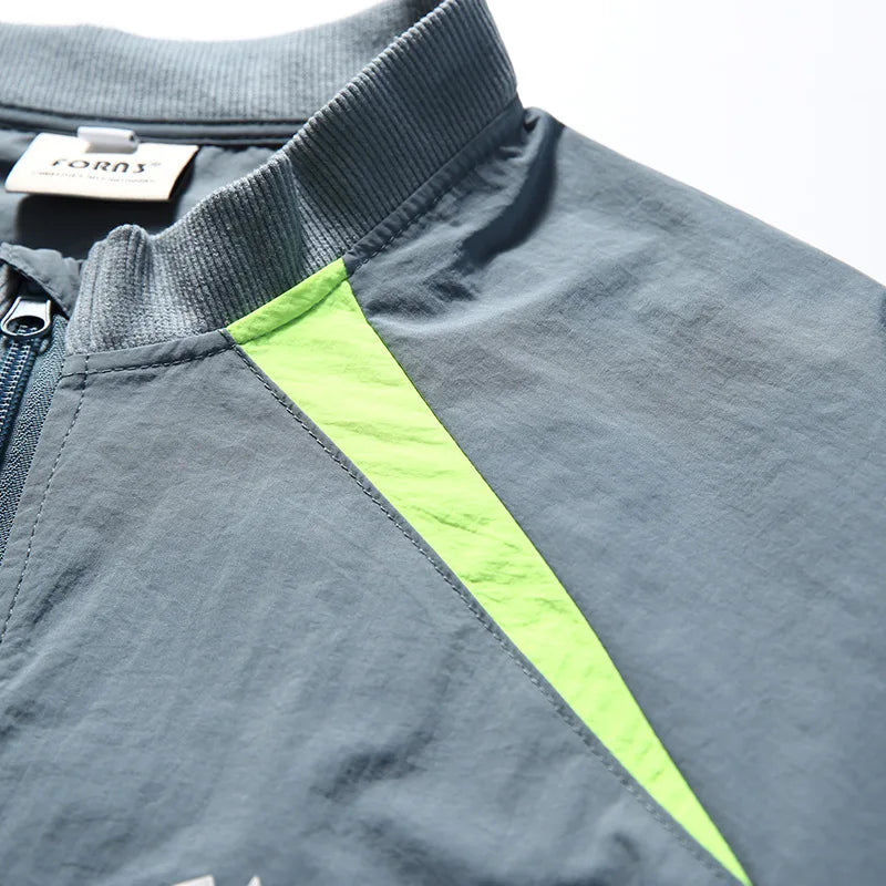 Sporty Half-Zip Windbreaker Jacket