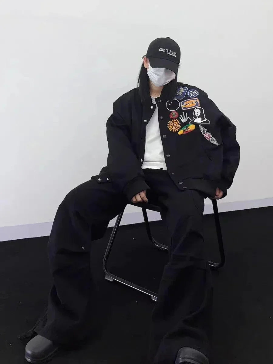 Y2K Padded Embroidered Racing Jacket