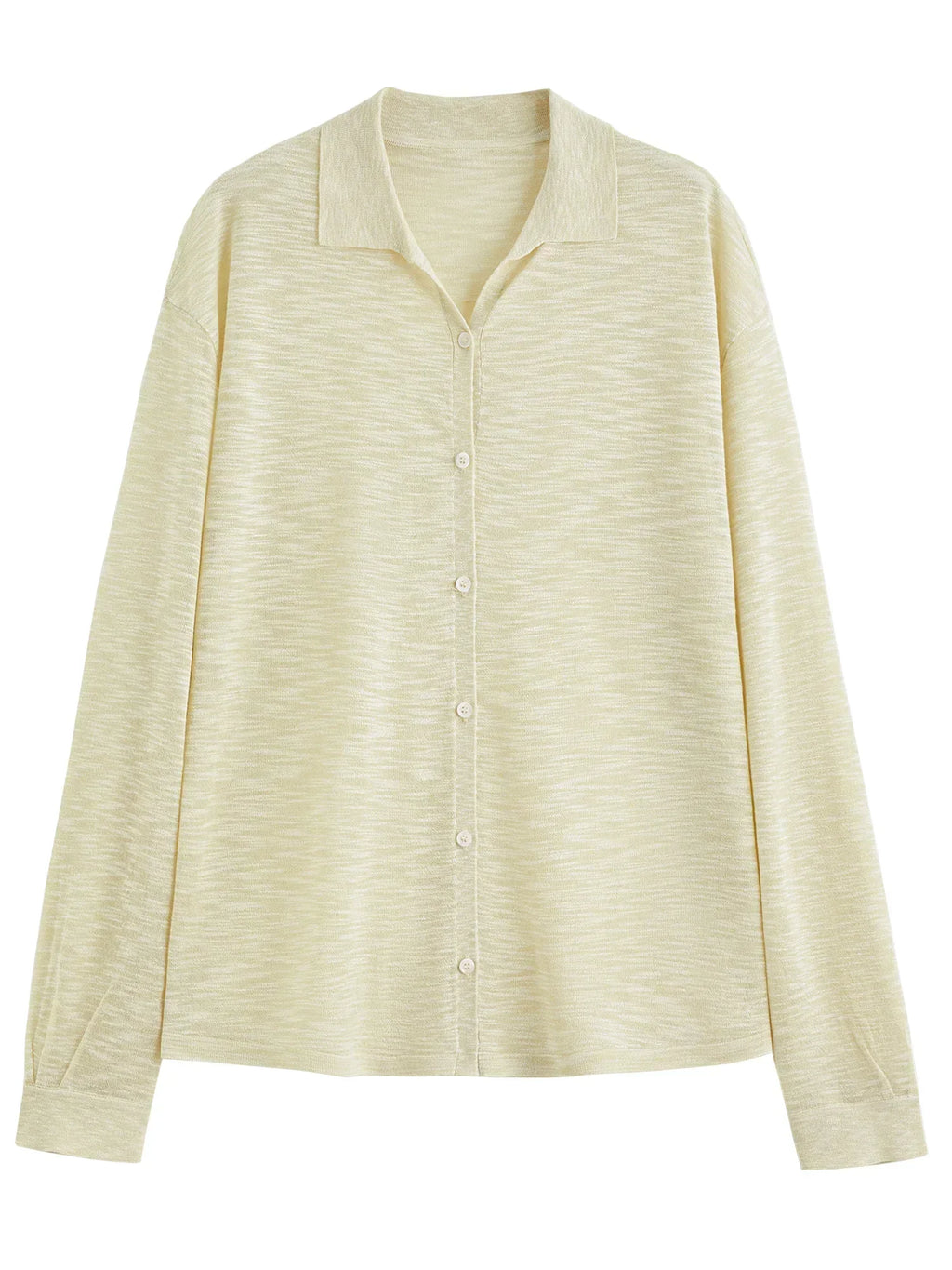 Women Classic Retro Soft Bamboo Linen Knitted Cardigan