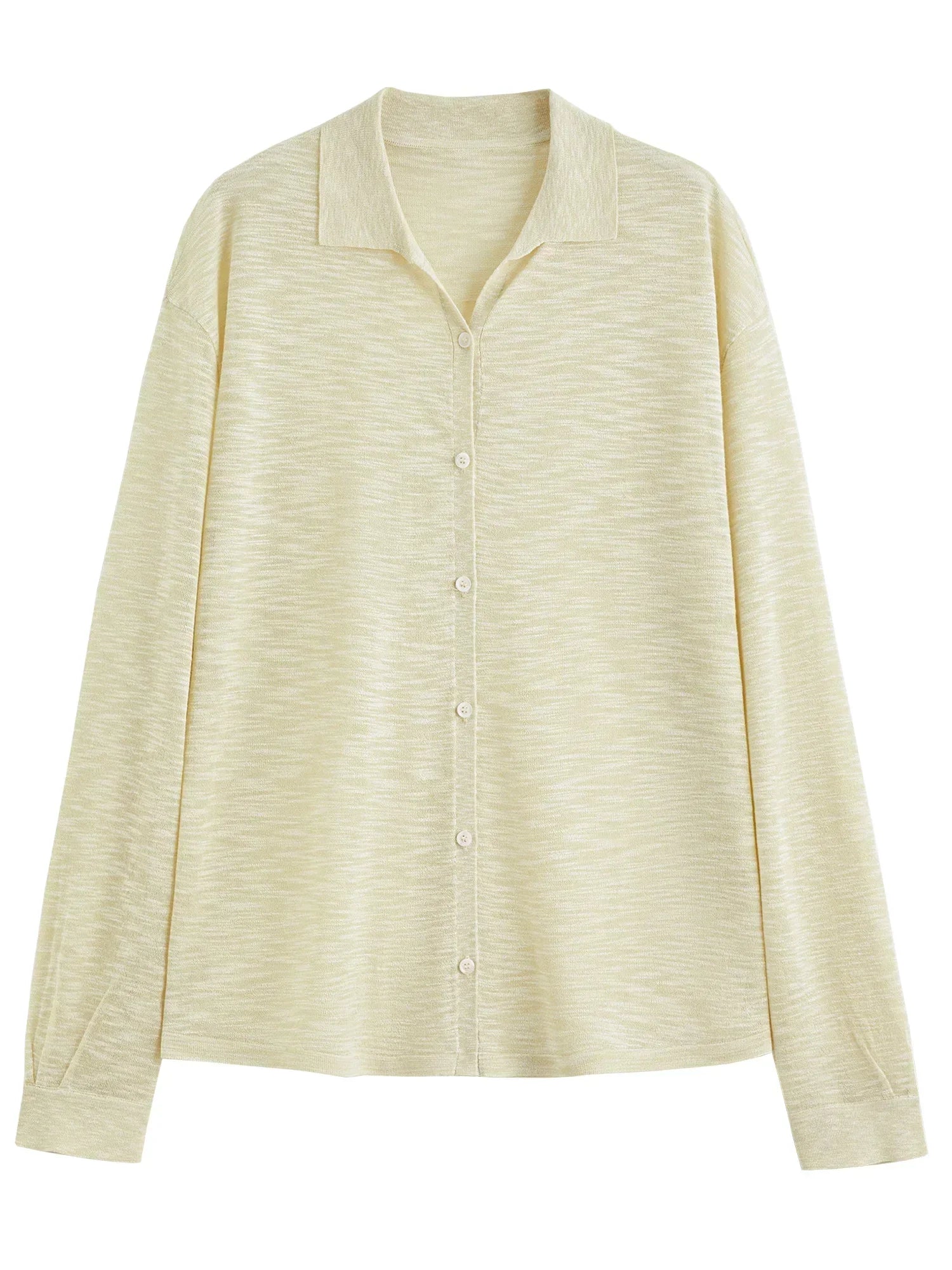 Women Classic Retro Soft Bamboo Linen Knitted Cardigan