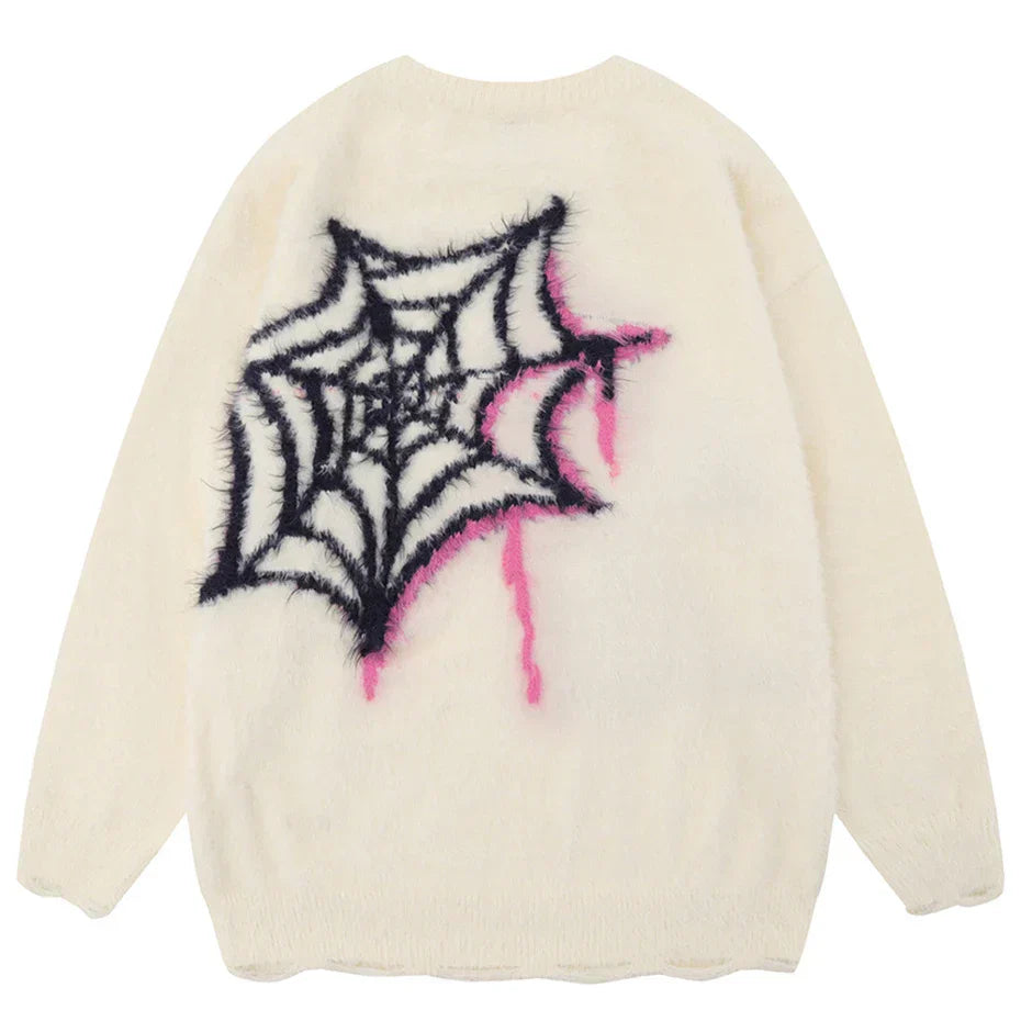 Black Spider Star Sweater Goth Punk Sweater