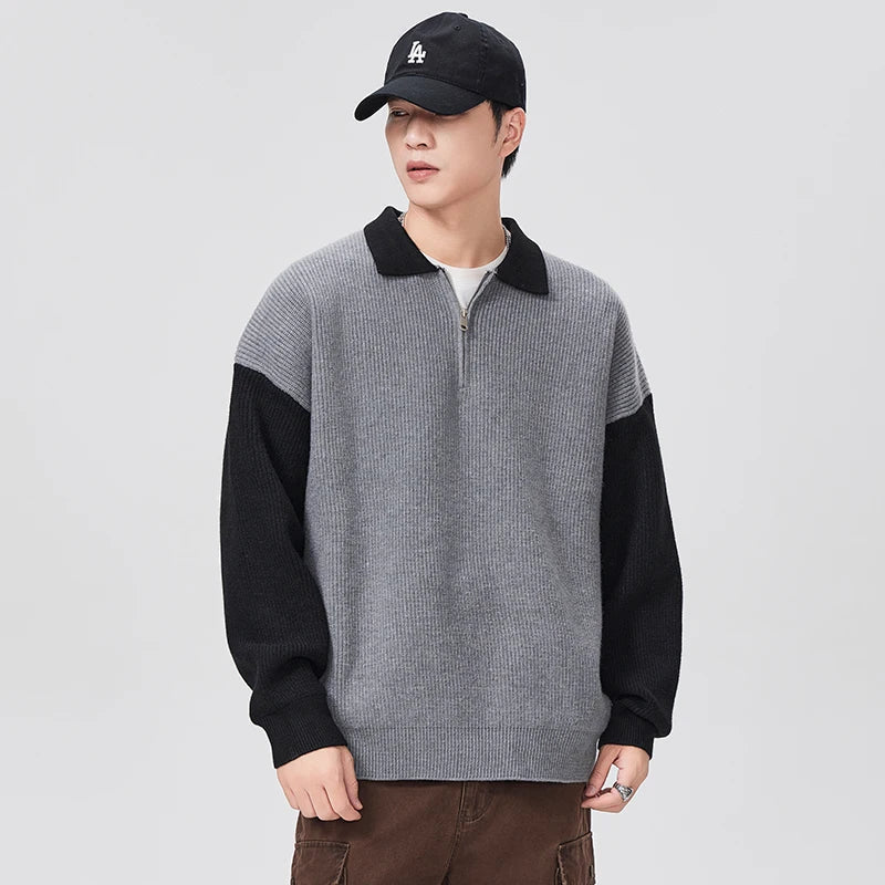 Cozy Bootcut Knitted Half Zipper Sweater