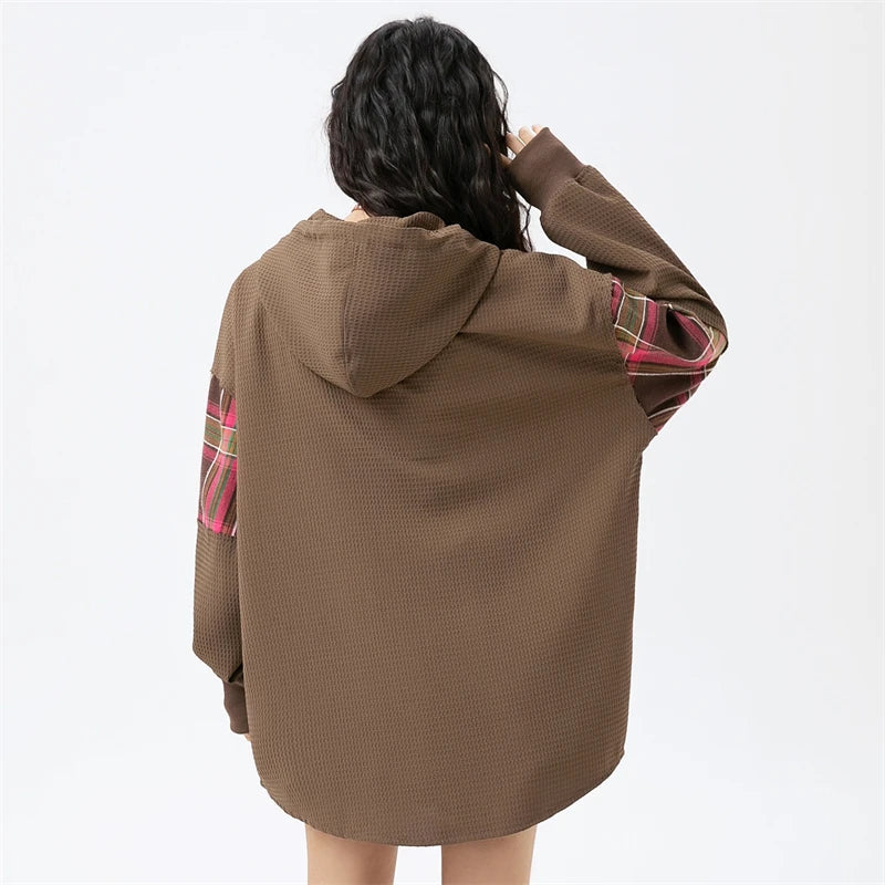 Women Korean Chic Elegant Stitched Swetshirt