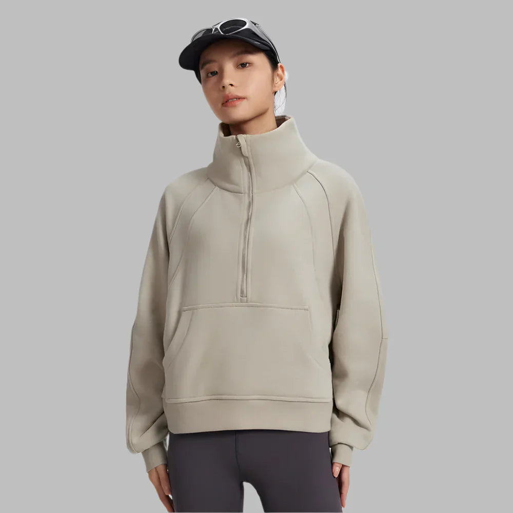 Warm Fleece Half-Zip Sweatshirt