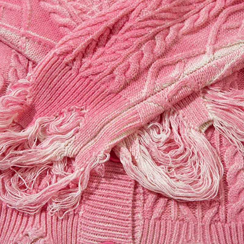 Retro Grunge Knitted Oversize Cardigan Sweater