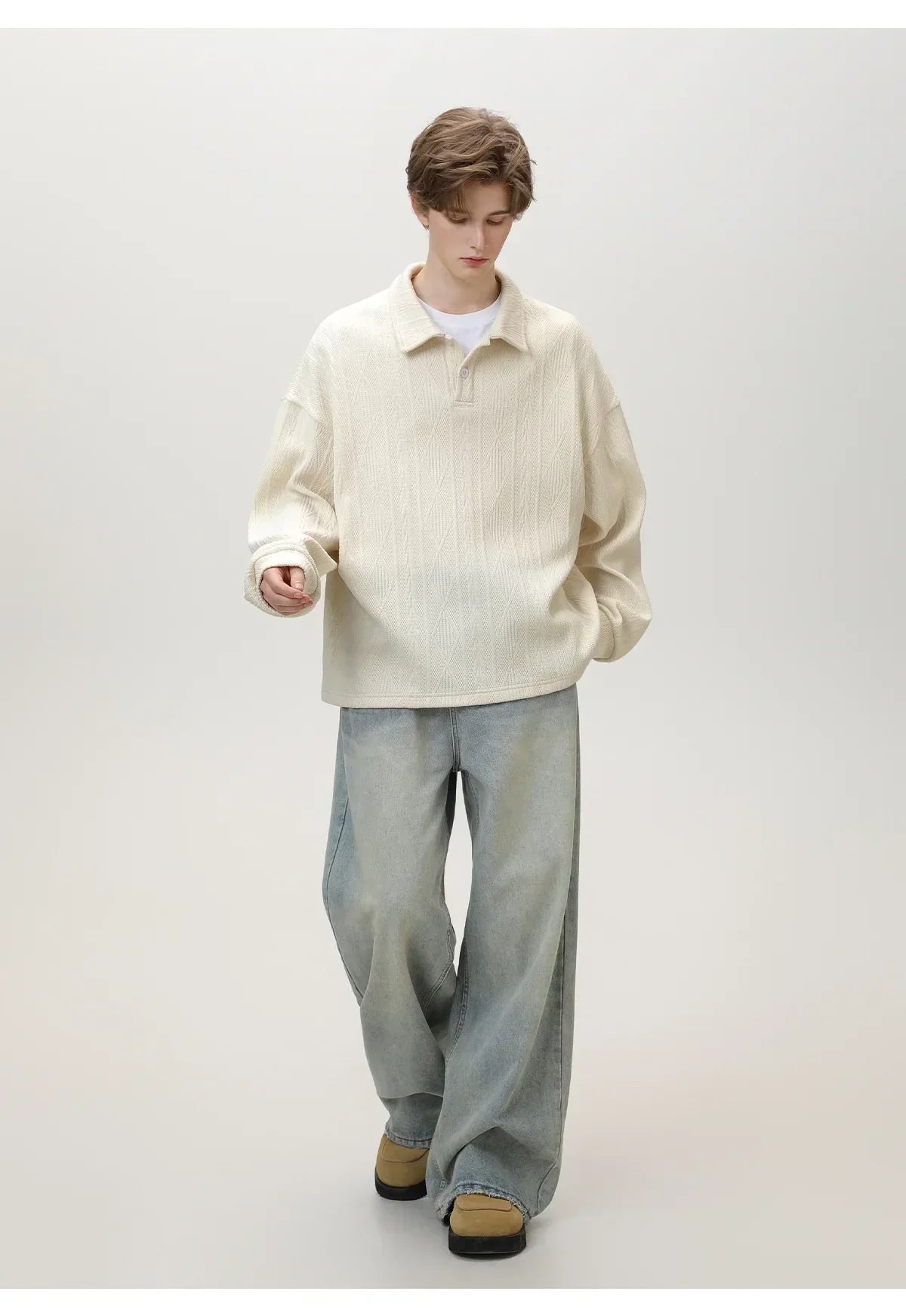 Casual Ancient Money Lapel Collar Sweatshirt