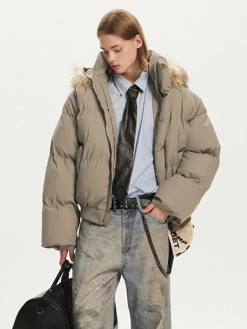 Detachable Thickened Furr Puffer Jacket