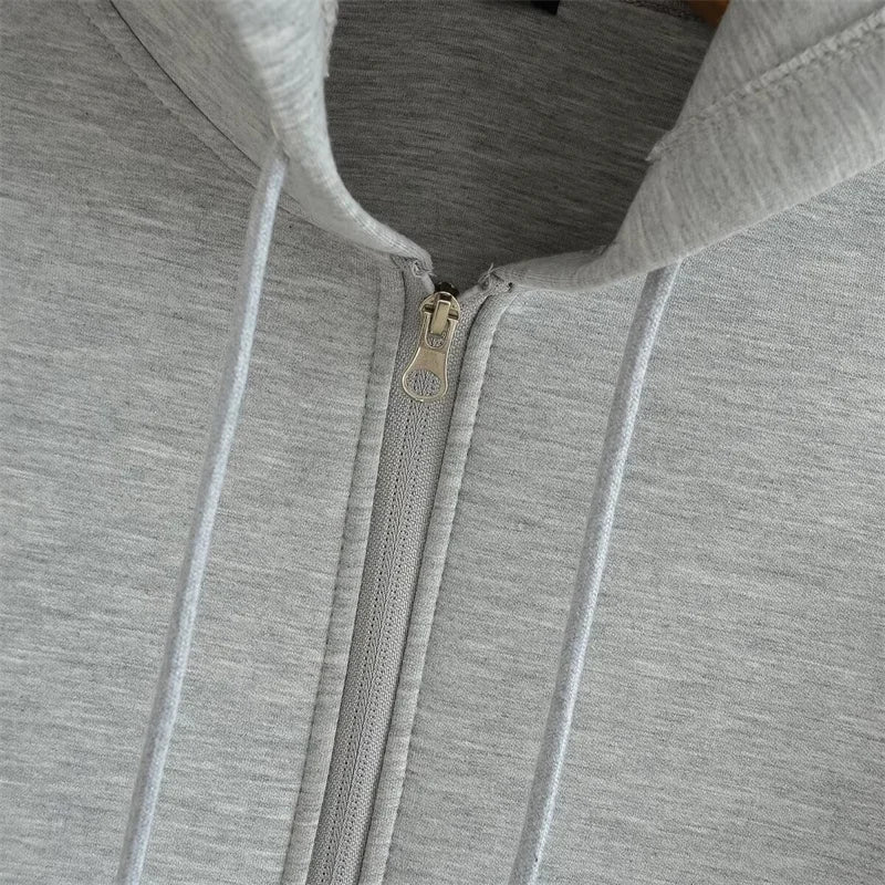 Thick Solid Zip-Up Hoodie
