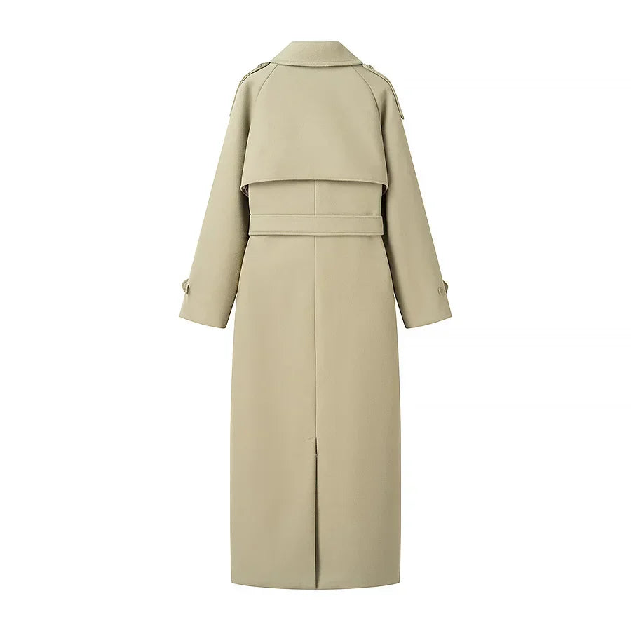 Vintage Solid Chic Long Coat