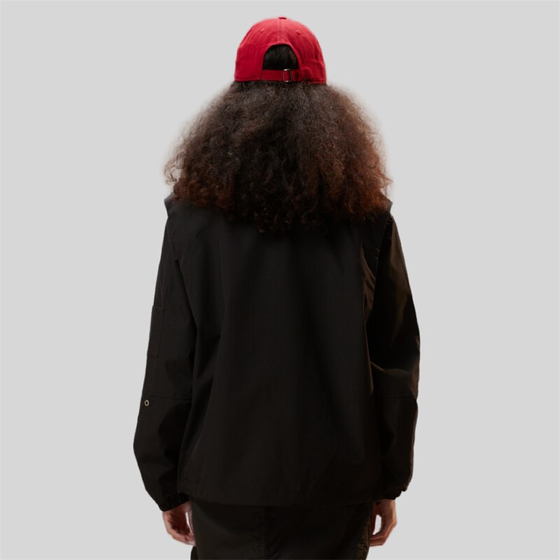 Black Zip-up Denim Jacket