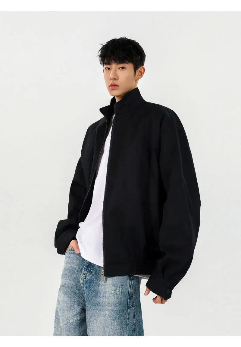 Streetwear Stylish Zip-Up Stand Collar Casual Jacket