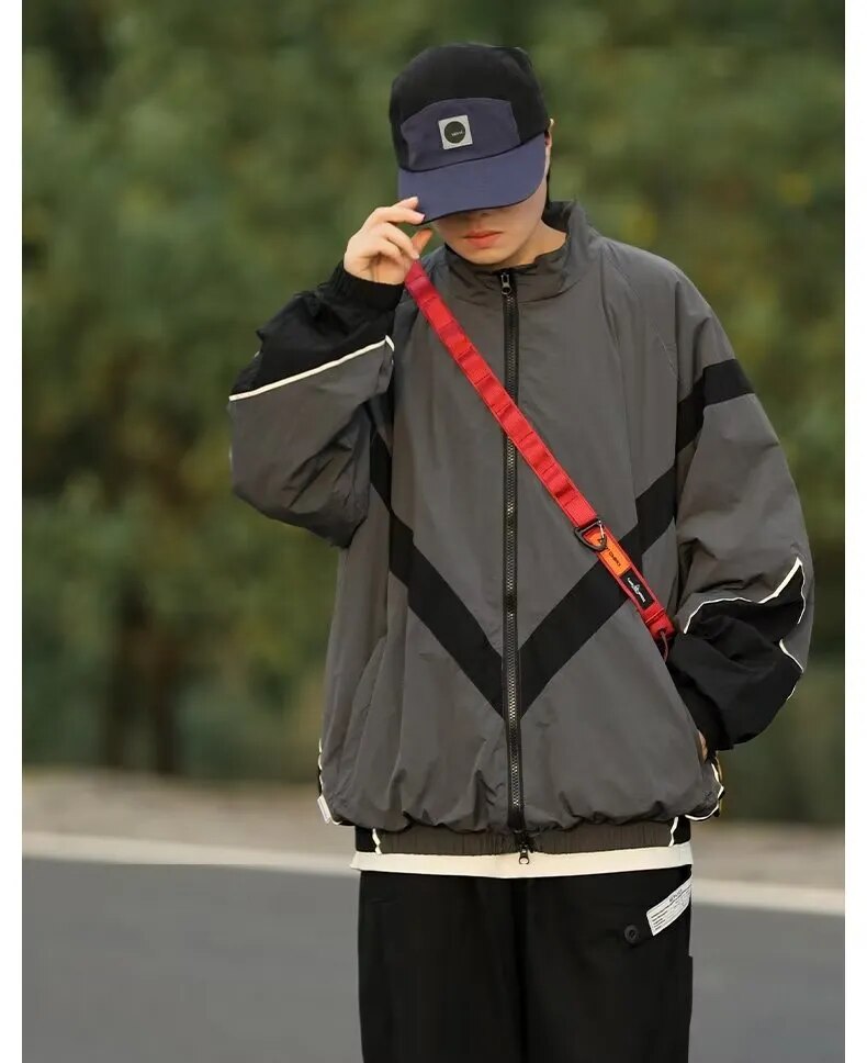 Striped Windbreaker Jacket