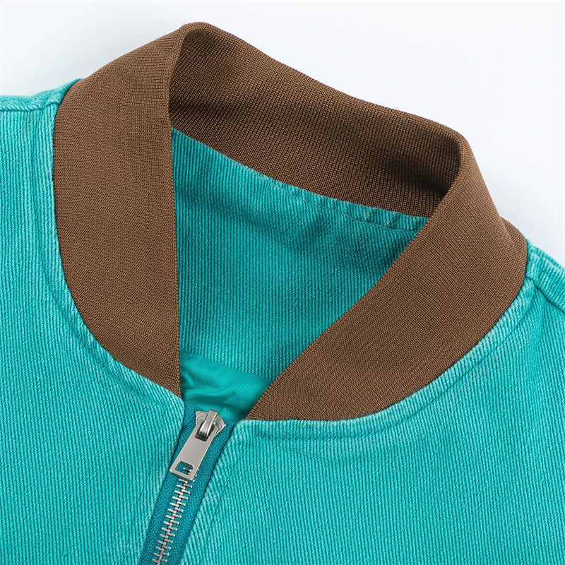 Luxury Oversized Green Bomber Jacket