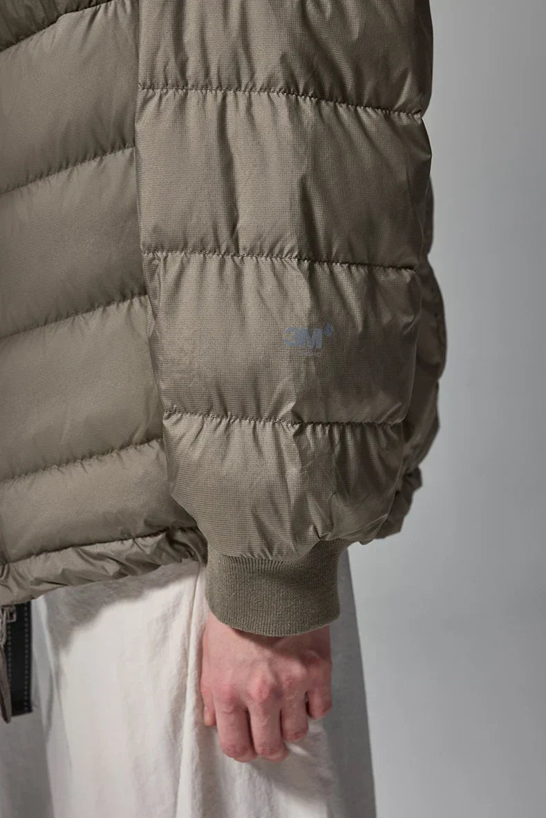 Patchwork Hooded Puffer Jacket