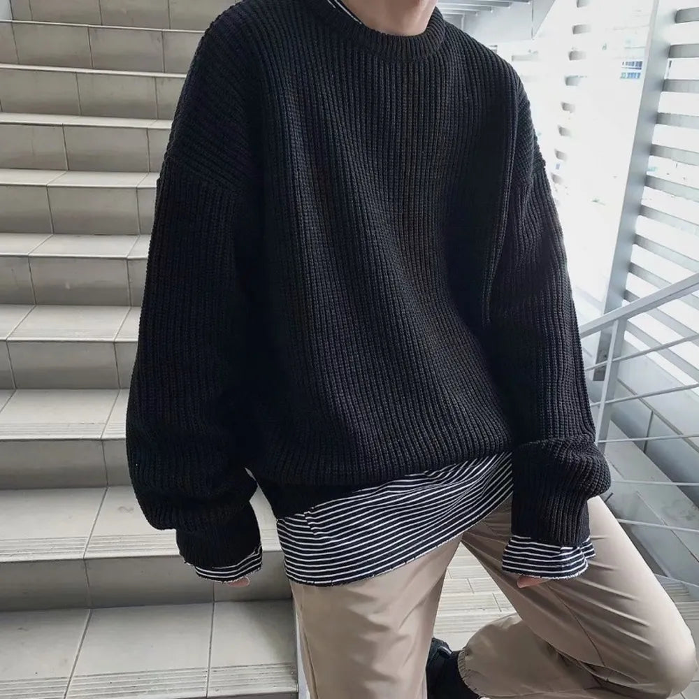Solid Color Knitted Sweater