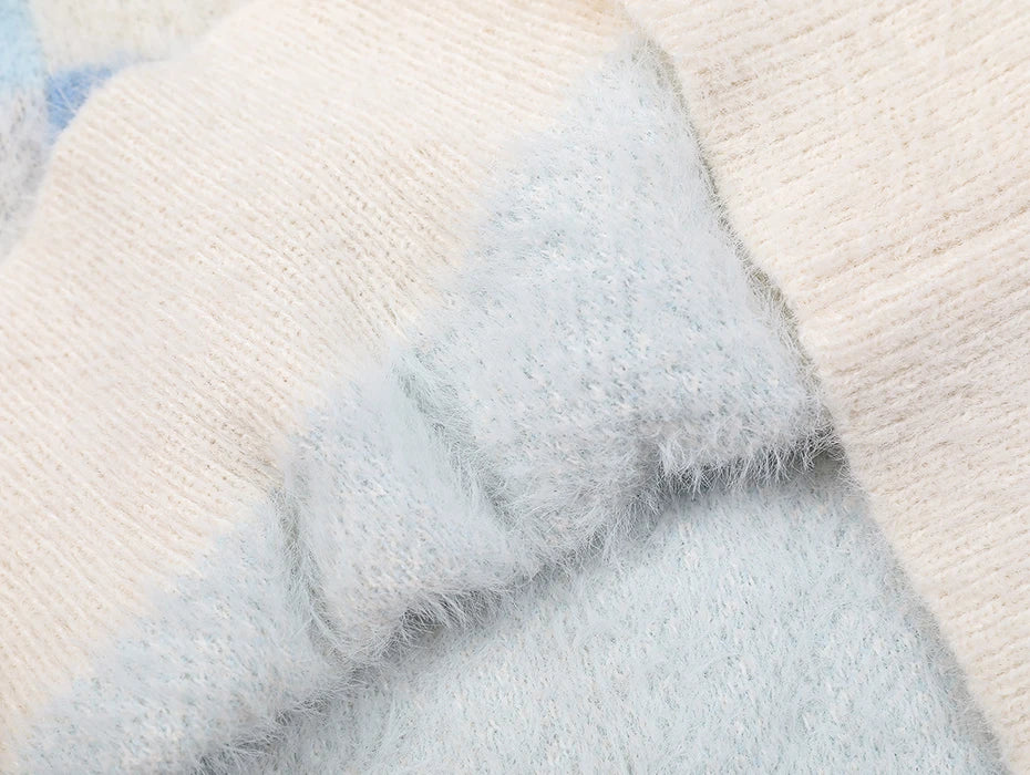 Y2K Graystar Grid Sweater