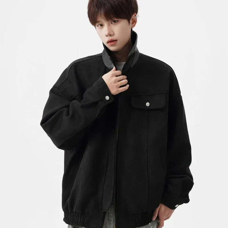 Kinetic Color Blocked Tooling Lapel Jacket