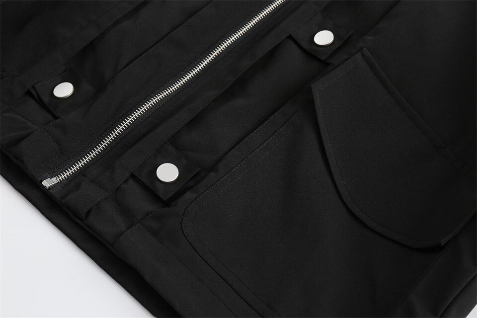 Black Zip-up Denim Jacket