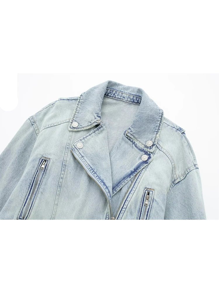 Vintage Denim Biker Jacket