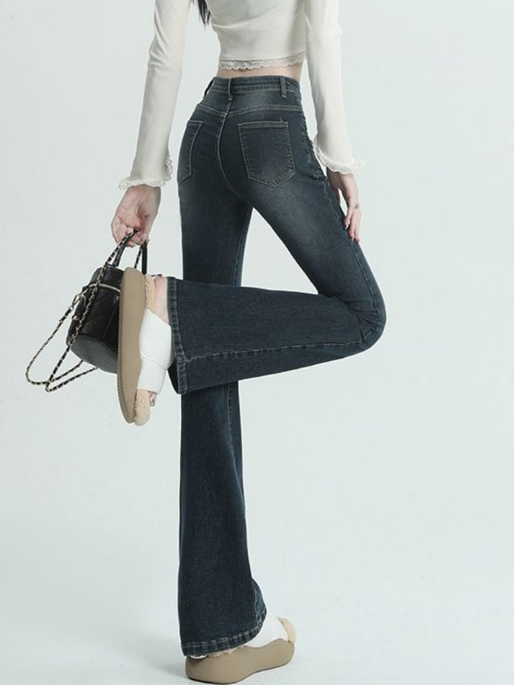 Y2K Denim Vintage Flare High Waist Jeans