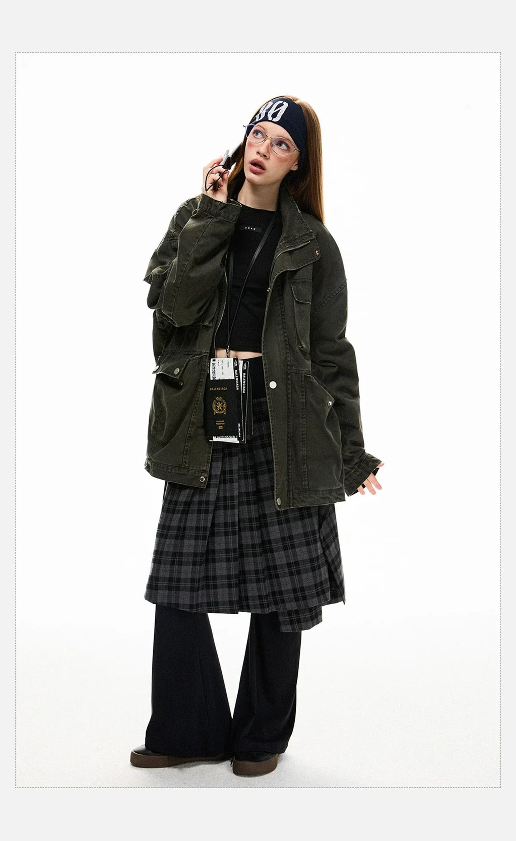 Washed Medium Long Denim Jacket