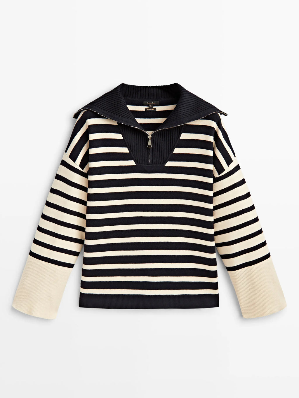 Retro Ethereal Striped Patchwork Turtleneck Sweater