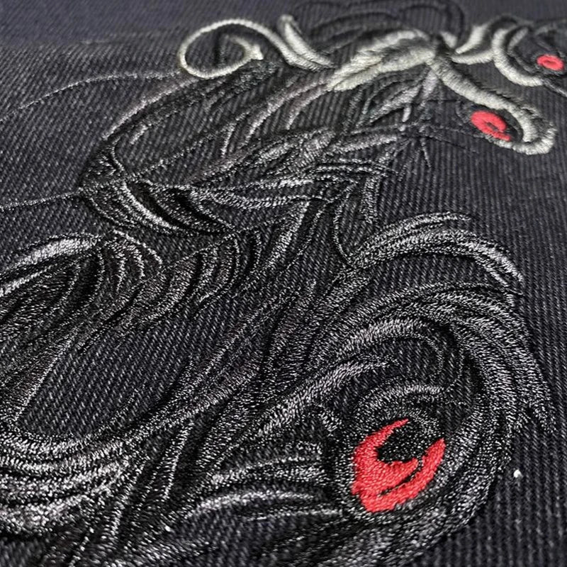 Phoenix Embroidery Denim Jacket