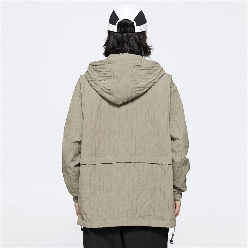 Y2k Windbreaker Hooded Zip-up Jacket