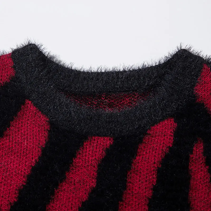 Cozy Color Block Striped Knit Sweater