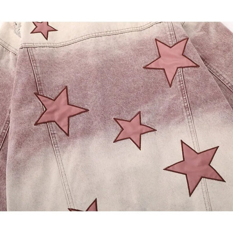 Y2k Star Embroidery Denim Jacket