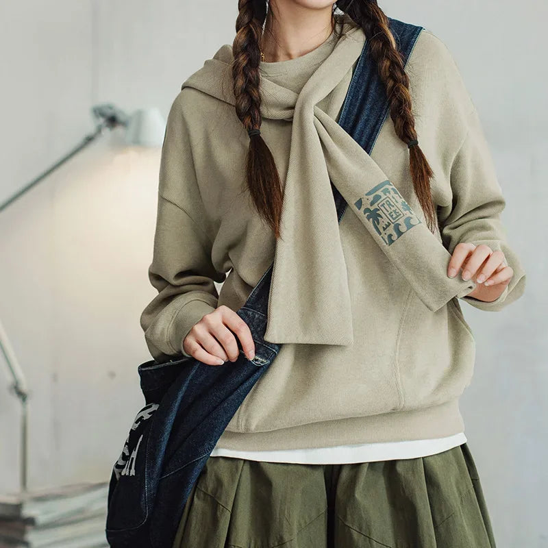 Trek Theme Print Cape Style Sweatshirt