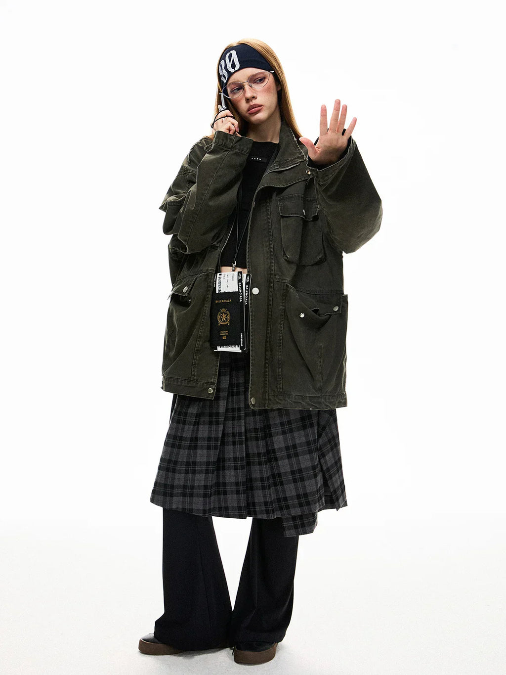 Washed Medium Long Denim Jacket