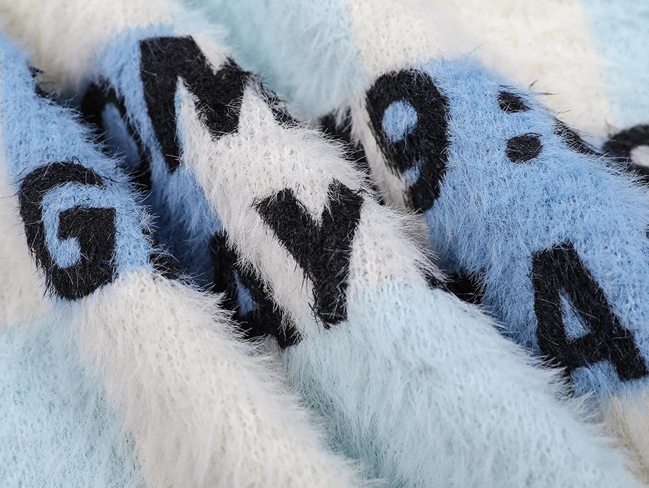 Y2K Graystar Grid Sweater