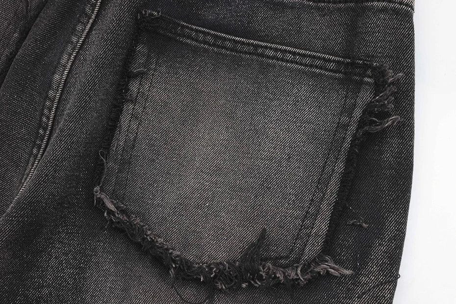 Crisscross Stitch Baggy Jeans