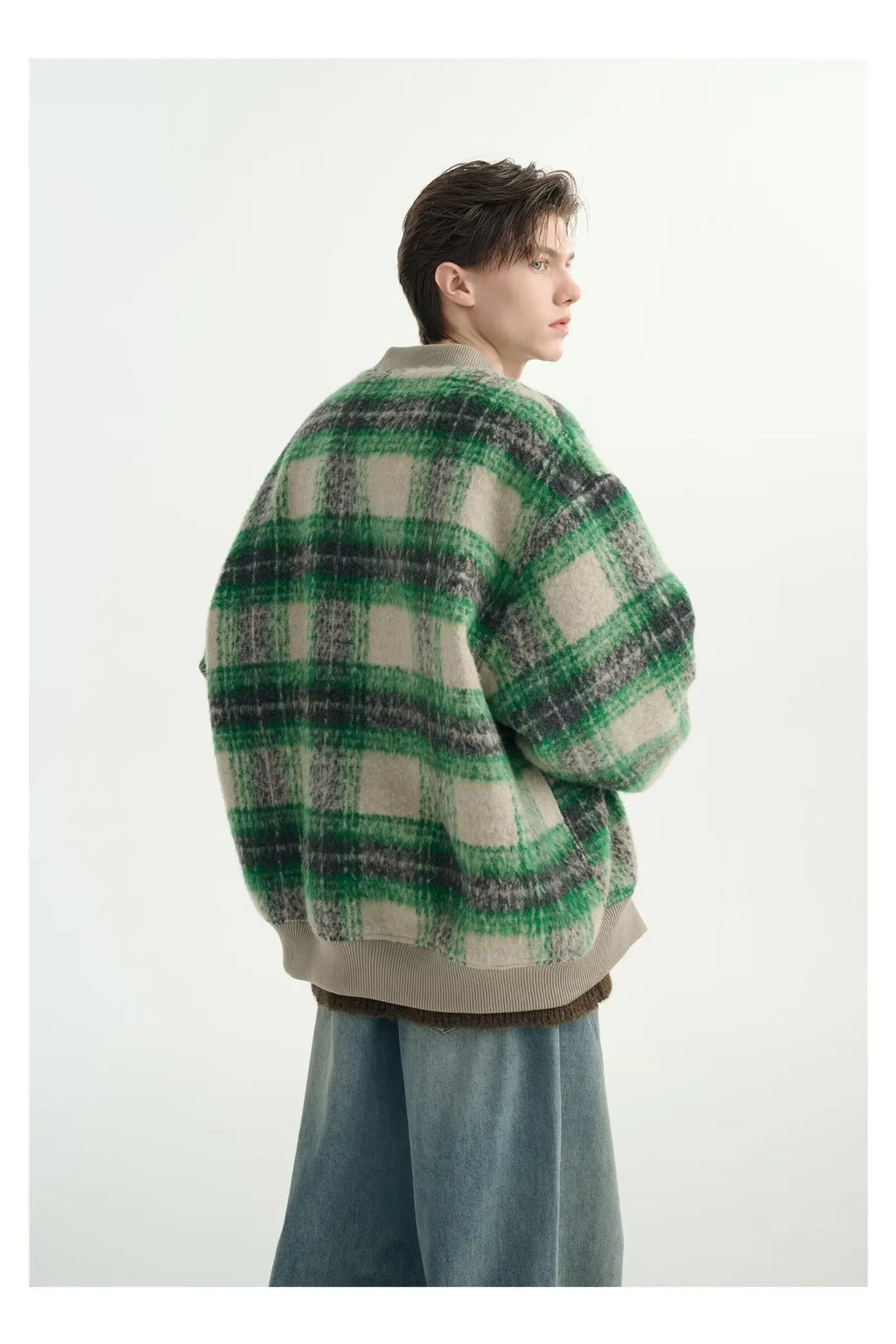 Pinnacle Plaid Woolen Bomber Jacket