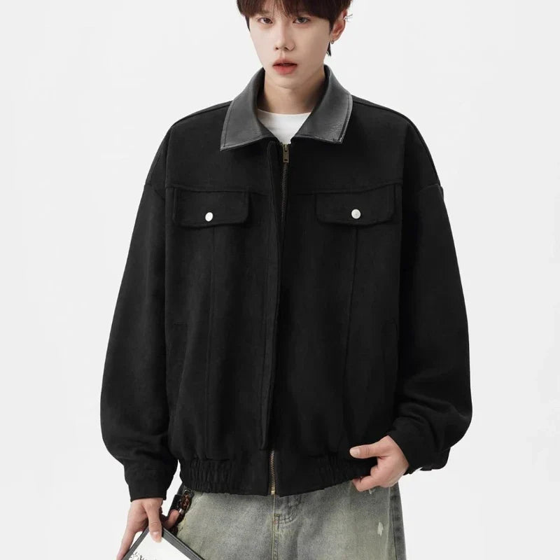 Kinetic Color Blocked Tooling Lapel Jacket