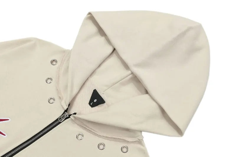 Loose Star Embroidery Hoodie