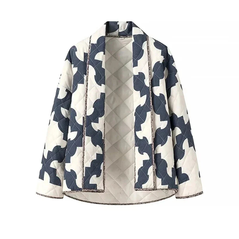 Durable Chic Colorblock Loose Lapel Jacket