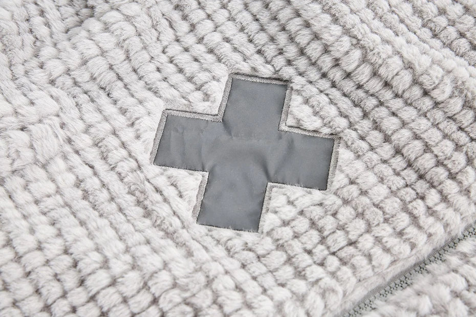 Cross-Emblem Reflective Puffer Jacket