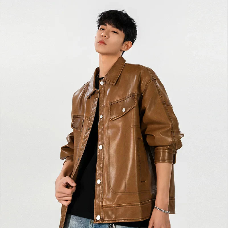 Classic Premium Vintage Loose Leather Motorcycle Jacket