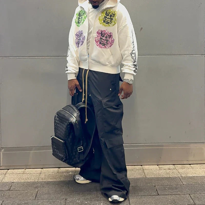 Men Casual Vintage Retro Oversized Baggy Sweatshirt